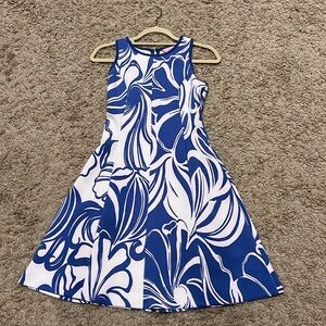 Lilly Pulitzer Blue and White Midi Dress